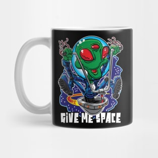 Give Me Space Alien UFO with Handlebars Mug